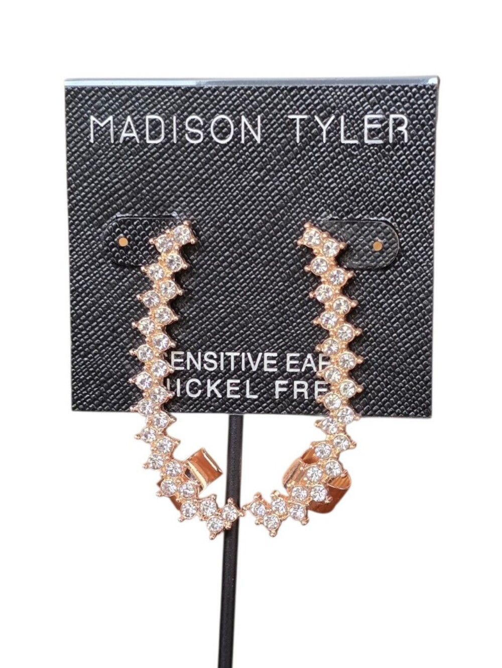 Madison Tyler Rhinestone Goldtone Crawler Pierced Earrings